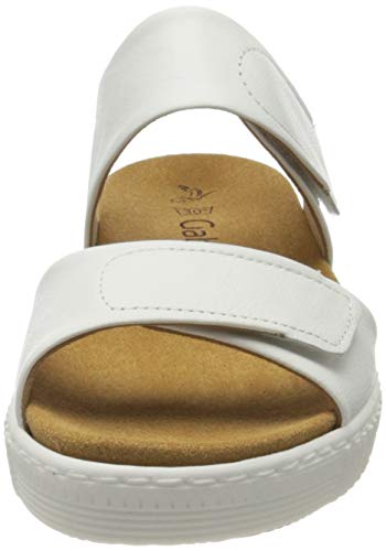 Gabor Shoes Gabor Jollys, Sandalia con Pulsera Mujer, Blanco (Weiss 21), 43 EU