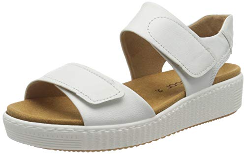Gabor Shoes Gabor Jollys, Sandalia con Pulsera Mujer, Blanco (Weiss 21), 43 EU