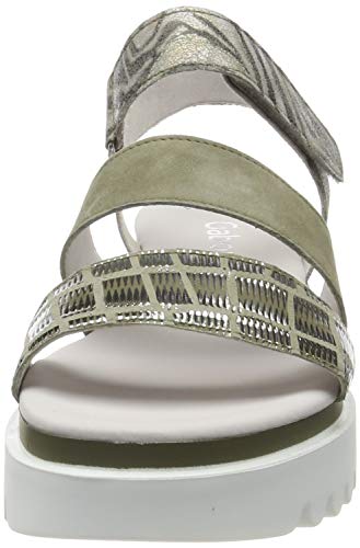 Gabor Shoes Gabor Jollys, Sandalia con Pulsera para Mujer, Verde (Schilf 38), 42 EU