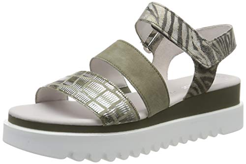 Gabor Shoes Gabor Jollys, Sandalia con Pulsera para Mujer, Verde (Schilf 38), 42 EU