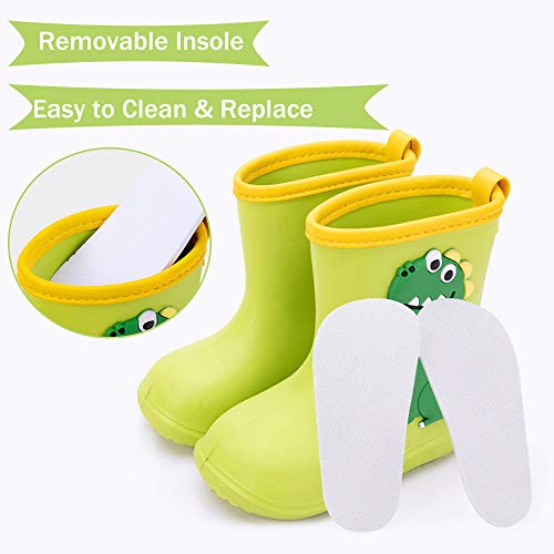 Gainsera Botas de Agua Niña Niño Botas de Agua Lluvia Impermeable Antideslizante Caucho de EVA Rain Boots, 1102 Rosa 21 EU