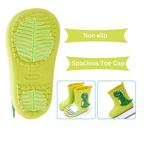 Gainsera Botas de Agua Niña Niño Botas de Agua Lluvia Impermeable Antideslizante Caucho de EVA Rain Boots, 1102 Rosa 21 EU