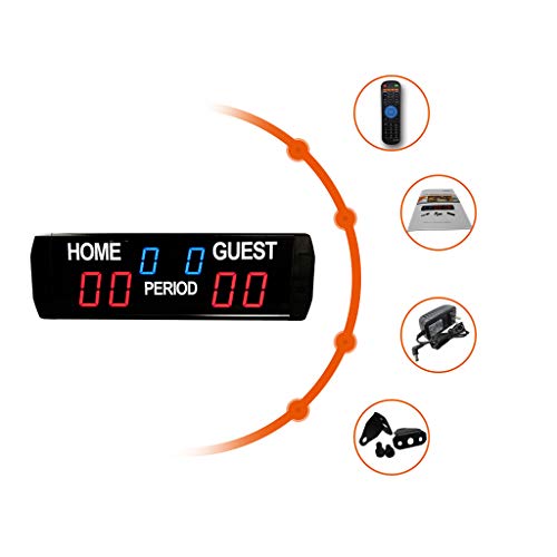 GAN XIN Marcador digital electrónico LED para uso en interiores Baloncesto/Fútbol portátil