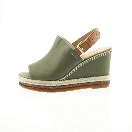 GANT FOOTWEAR San Diego, Sandalias con Plataforma Mujer, (Khaki Green G77), 40 EU
