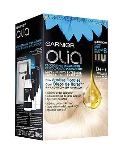 Garnier Olia, Decolorante Permanente sin Amoniaco con Aceites Florales de Origen Natural, Decolorante D+++, Decolorante Pelo Profesional, Rubio Luminoso, Aclarado 8 Tonos