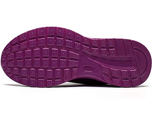 GAXmi Zapatillas Deportivas Mujer Zapatos de Malla Transpirables y Ligeros con Cordones y Cojín de Aire para Running Fitness Morado 39 EU (Etiqueta 41)