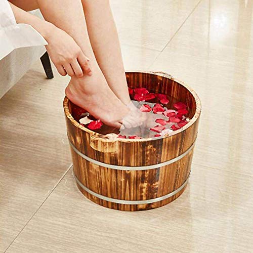 GAXQFEI Baño de Pie de Madera para Uso Doméstico, Baño de 20 cm de Altura, Baño de Pie de Madera Iza, Tazón de Baño de Pie Portátil, Dormitorio para el Hogar, Mejora, B,D