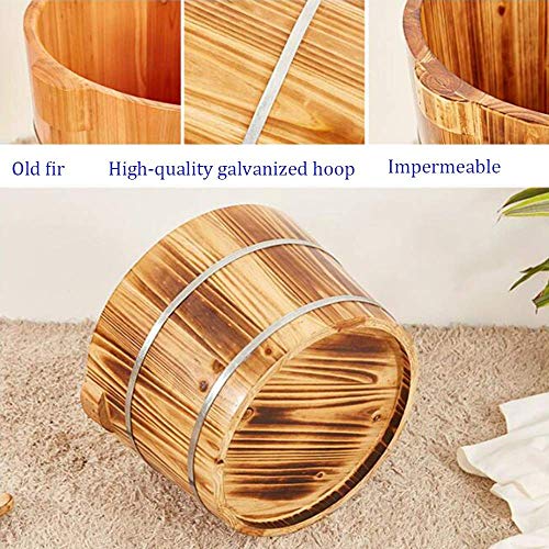 GAXQFEI Baño de Pie de Madera para Uso Doméstico, Baño de 20 cm de Altura, Baño de Pie de Madera Iza, Tazón de Baño de Pie Portátil, Dormitorio para el Hogar, Mejora, B,D