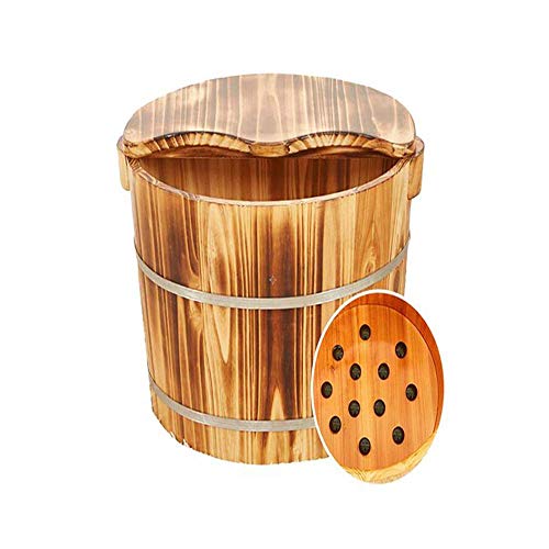 GAXQFEI Baño de Pie de Madera para Uso Doméstico, Baño de 20 cm de Altura, Baño de Pie de Madera Iza, Tazón de Baño de Pie Portátil, Dormitorio para el Hogar, Mejora, B,D