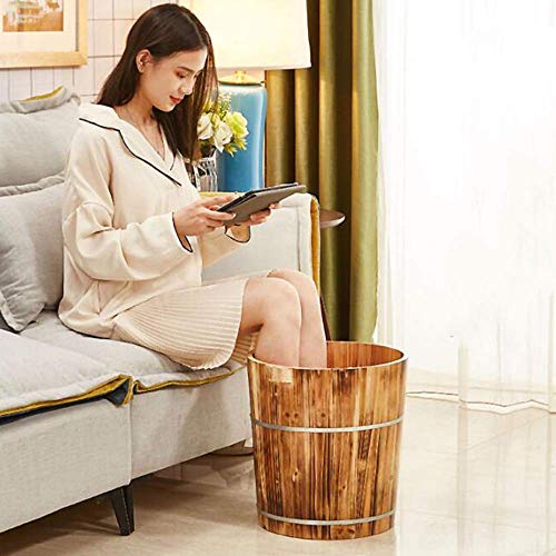 GAXQFEI Baño de Pie de Madera para Uso Doméstico, Baño de 20 cm de Altura, Baño de Pie de Madera Iza, Tazón de Baño de Pie Portátil, Dormitorio para el Hogar, Mejora, B,D