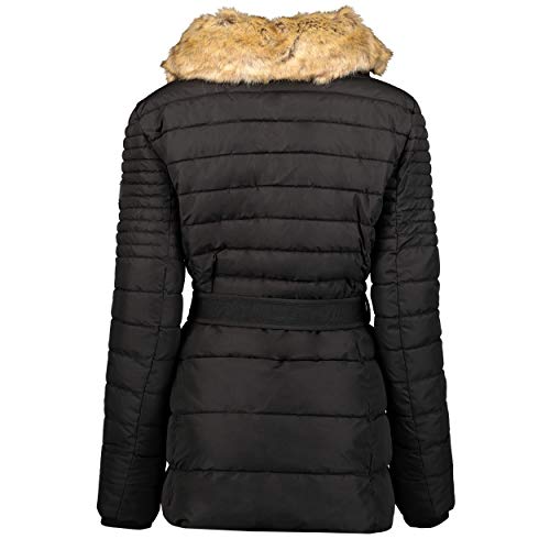 Geographical Norway BELLENA - Parka Grande para Mujeres - Abrigo De Invierno Abrigado - Manga Larga Y Cuello De Piel Sintética - Chaqueta para Mujeres Resistente A La Tela (Negro)