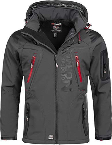Geographical Norway Hombre de Tacto Suave Funciones Chaqueta para Exterior Impermeable - Gris Oscuro, XXL