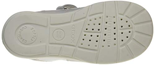 Geox B Kaytan D, Zapatos de Primeros Pasos Bebé-Niñas, Blanco (White/Silver C0007), 21 EU