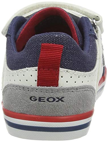 Geox B Kilwi Boy C, Zapatillas Bebé-Niñas, White/Grey, 25 EU