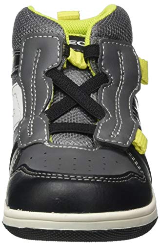 GEOX B NEW FLICK BOY B BLACK/DK GREY Baby Boys' Trainers Hi-Top Trainers size 22(EU)