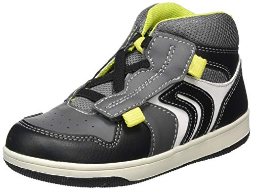 GEOX B NEW FLICK BOY B BLACK/DK GREY Baby Boys' Trainers Hi-Top Trainers size 22(EU)
