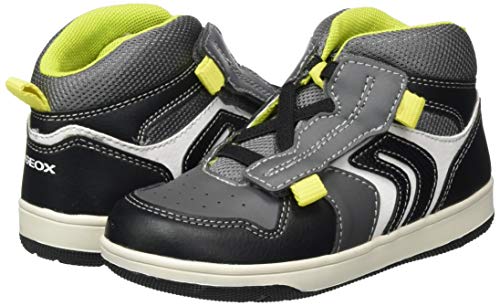 GEOX B NEW FLICK BOY B BLACK/DK GREY Baby Boys' Trainers Hi-Top Trainers size 22(EU)