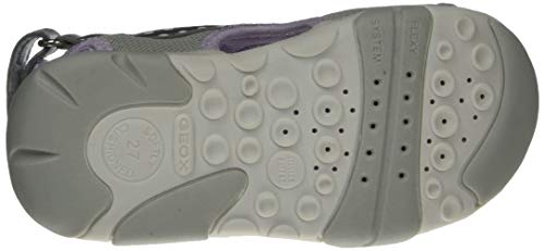 Geox B Sandal AGASIM Girl, Sandalias de Punta Descubierta Niñas, Plateado (Silver/Lilac C1316), 23 EU