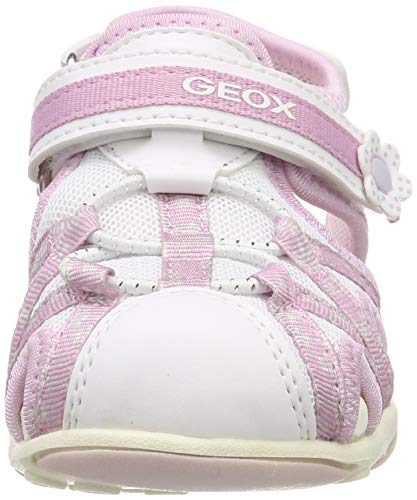 Geox B Sandal AGASIM Girl, Sandalias Niñas, White/Pink C0406, 26 EU