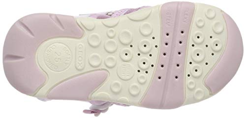 Geox B Sandal AGASIM Girl, Sandalias Niñas, White/Pink C0406, 26 EU