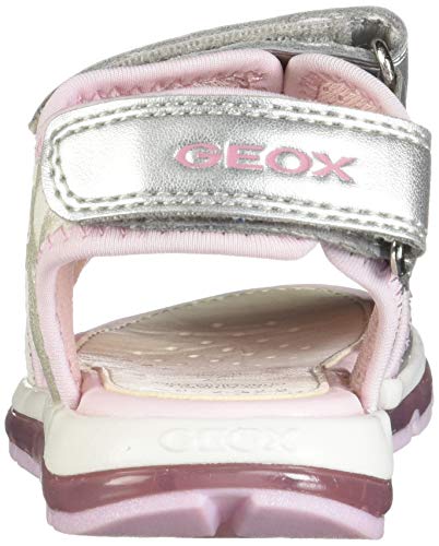 Geox B Sandal Todo Girl A, Sandalias Niños, Blanco (White/Silver C0007), 27 EU