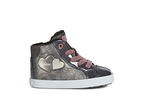 Geox B041MB-0PVHH-C1357 - Zapatillas para niña de piel gris con corazón Size: 26 EU