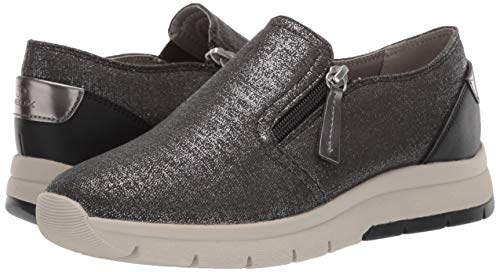 Geox CALLYN 1 Slip ON Fashion Sneaker with Zip, Zapatillas Deportivas. Mujer, Black Oxford, 39 EU