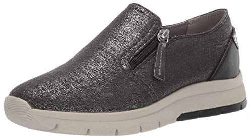 Geox CALLYN 1 Slip ON Fashion Sneaker with Zip, Zapatillas Deportivas. Mujer, Black Oxford, 39 EU