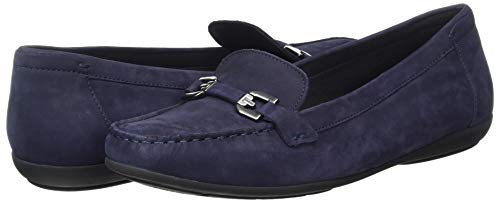 Geox D ANNYTAH Moc A, Mocasines Mujer, Azul (Dk Blue C4007), 37 EU