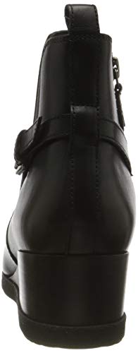 Geox D ANYLLA Wedge C, Botas Cortas al Tobillo Mujer, Negro, 36.5 EU