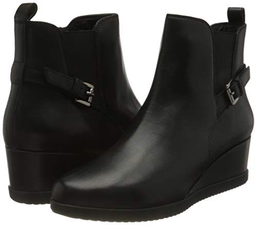 Geox D ANYLLA Wedge C, Botas Cortas al Tobillo Mujer, Negro, 36.5 EU