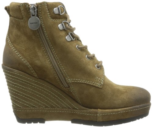 Geox D Armonia St.S, Botines de cuña con Cordones Mujer, Verde-Vert (Lt Military), 37