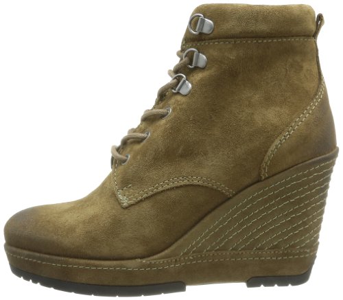 Geox D Armonia St.S, Botines de cuña con Cordones Mujer, Verde-Vert (Lt Military), 37