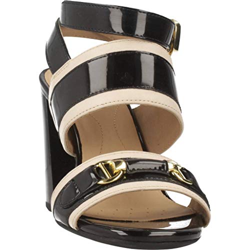 Geox D AUDALIES High Sand, Sandalia con Pulsera Mujer, Negro (Skin/Black), 36 EU