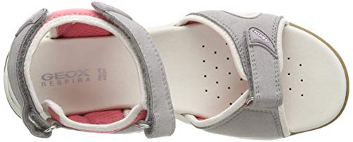 Geox D Borealis A, Sandalia con Pulsera para Mujer, Gris (Lt Grey C1010), 37 EU