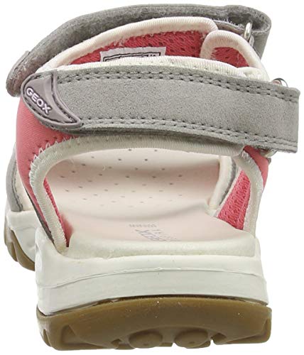 Geox D Borealis A, Sandalia con Pulsera para Mujer, Gris (Lt Grey C1010), 37 EU