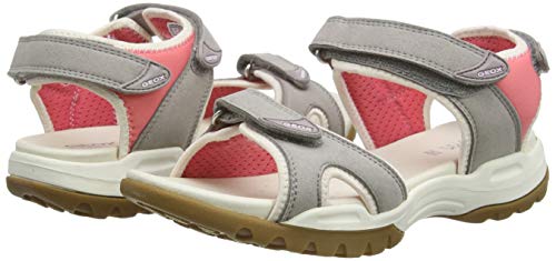 Geox D Borealis A, Sandalia con Pulsera para Mujer, Gris (Lt Grey C1010), 37 EU