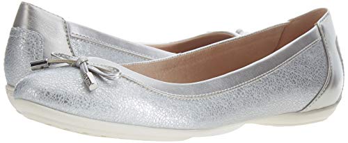 Geox D Charlene B, Ballet Flat Mujer, Plata, 36 EU