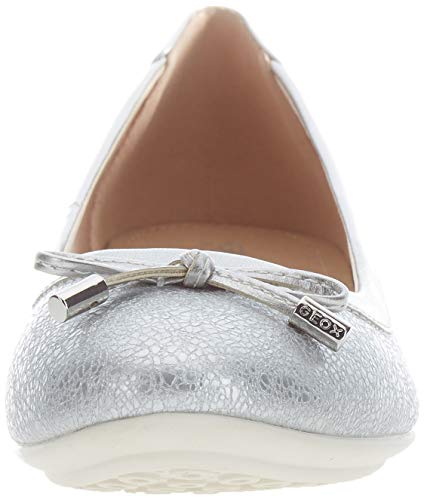 Geox D Charlene B, Ballet Flat Mujer, Plata, 36 EU