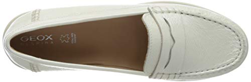 Geox D Genova Moc C, Mocasines Mujer, Blanco (White C1000), 38 EU