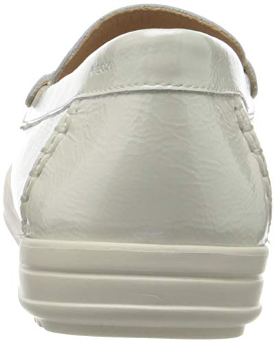 Geox D Genova Moc C, Mocasines Mujer, Blanco (White C1000), 38 EU