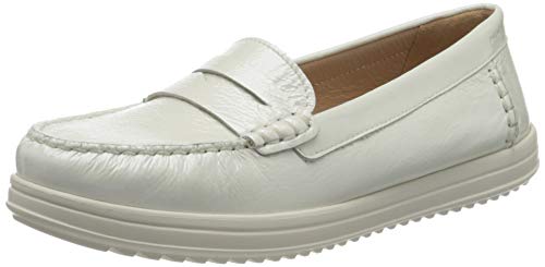Geox D Genova Moc C, Mocasines Mujer, Blanco (White C1000), 38 EU