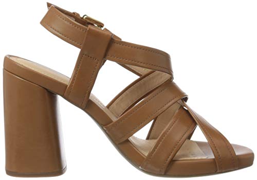 Geox D GENZIANA High B, Sandalias con Punta Abierta, Marrón (Cognac C6001), 35 EU