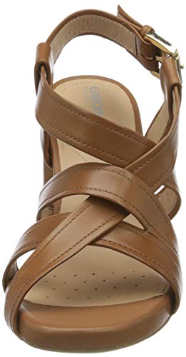 Geox D GENZIANA High B, Sandalias con Punta Abierta, Marrón (Cognac C6001), 35 EU