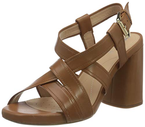 Geox D GENZIANA High B, Sandalias con Punta Abierta, Marrón (Cognac C6001), 35 EU