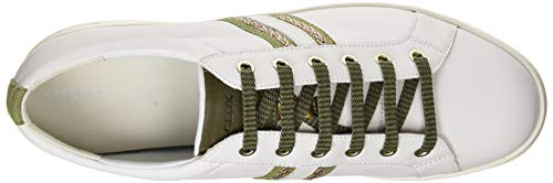 Geox D Jaysen A, Sneaker Mujer, Off Blanco Oliva, 38 EU
