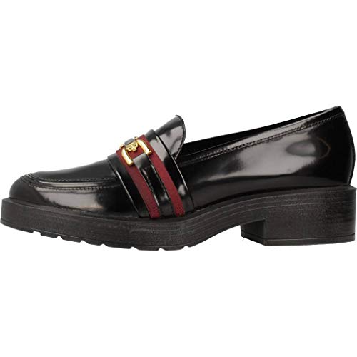 Geox D KENLY C, Mocasines Mujer, (Black/Dk Burgundy C9b7j), 41 EU