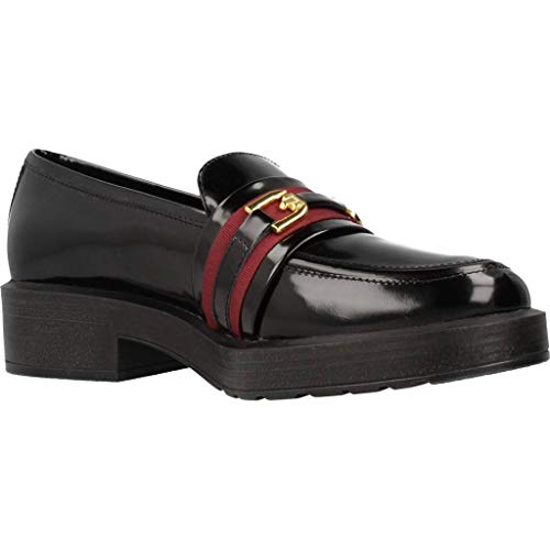 Geox D KENLY C, Mocasines Mujer, (Black/Dk Burgundy C9b7j), 41 EU