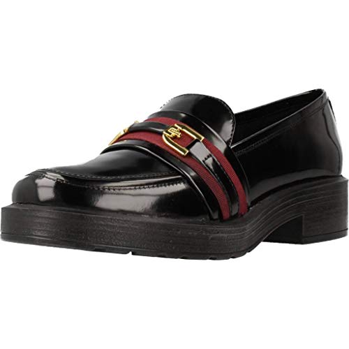 Geox D KENLY C, Mocasines Mujer, (Black/Dk Burgundy C9b7j), 41 EU