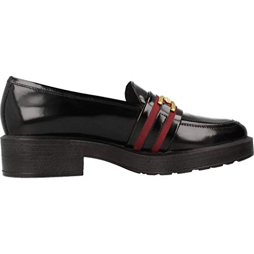 Geox D KENLY C, Mocasines Mujer, (Black/Dk Burgundy C9b7j), 41 EU